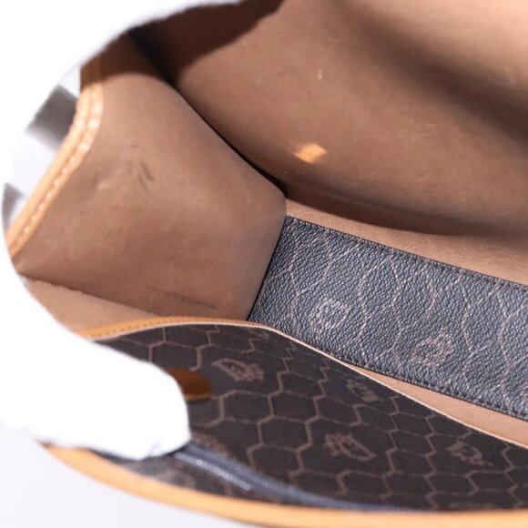 Christian Dior Honeycomb Canvas Bag PVC 2way Black Brown gold Auth bs30244 - Picture 13 of 16
